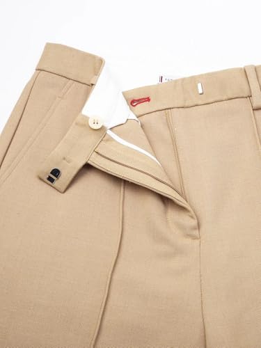 Relaxed-Fit Solid High-Rise Trouser Beige