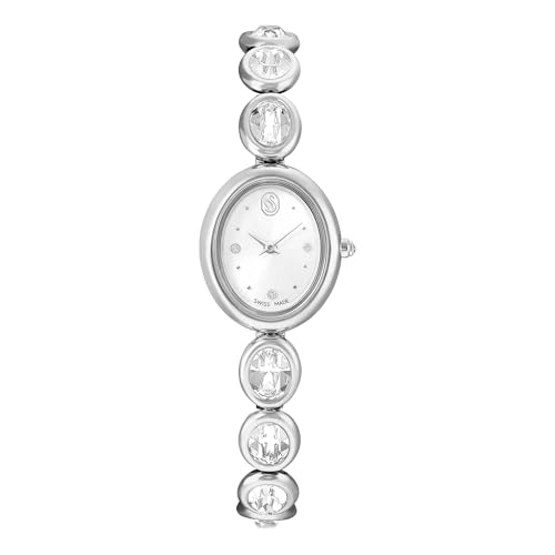Swarovski Imber Oval Watch, Swiss Made, Metal Bracelet, Silver Tone, Stainless Steel