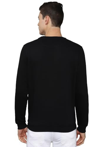 Louis Philippe Men Casual Black Solid Sweatshirt