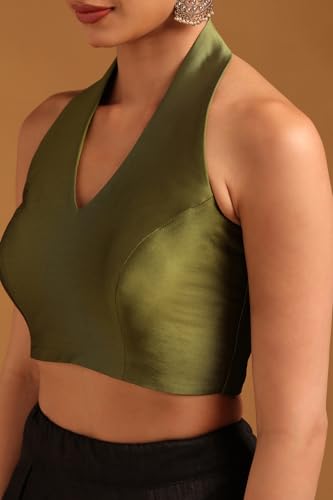 Soch Womens Olive Art Silk Blouse