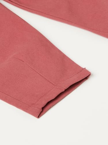 Max Girl's Mom Fit Solid Cotton Trousers