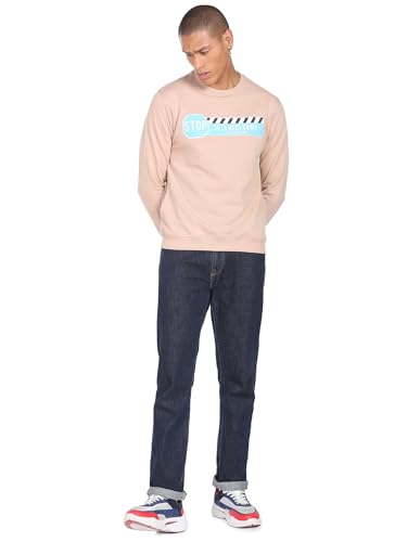Crew Neck Typographic Print Sweatshirt