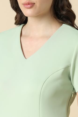 Women Light Green Solid Formal Dress