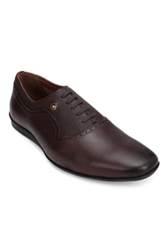 Louis Philippe Mens LPSCCRGIL220023 Brown Formal Leather Oxford Shoes Euro- 41
