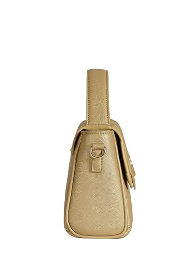 eske Anastasia Vegan Leather Satchel (Gold Saffiano)