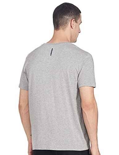 Van Heusen Athleisure Men's Solid Regular fit T-Shirt (60040_Grey Melange L)