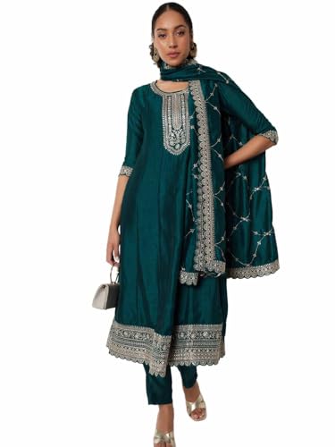 Max Women's Polyester Kurta Set (SRCTKST58014_Green