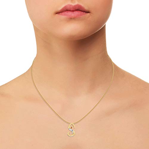 PC Jeweller The Initial S Ganesha 18KT Yellow Gold and Diamond Pendant for Women