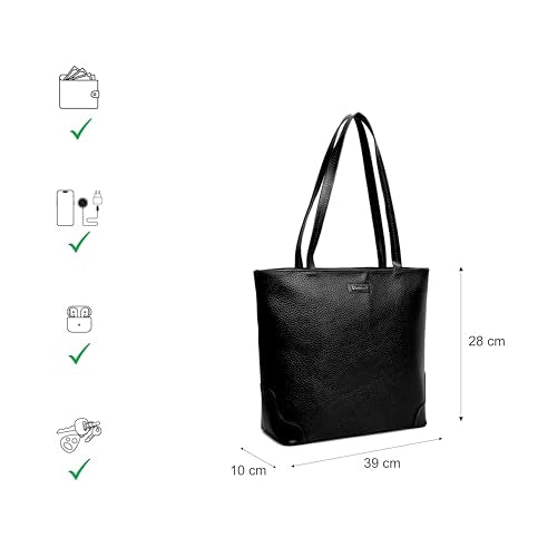 Fastrack Stylish Textured Tote Bag for Women | Trendy Casual Bag for Ladies, Women, Girls | Everyday College Bag Made of Faux Leather (Black)