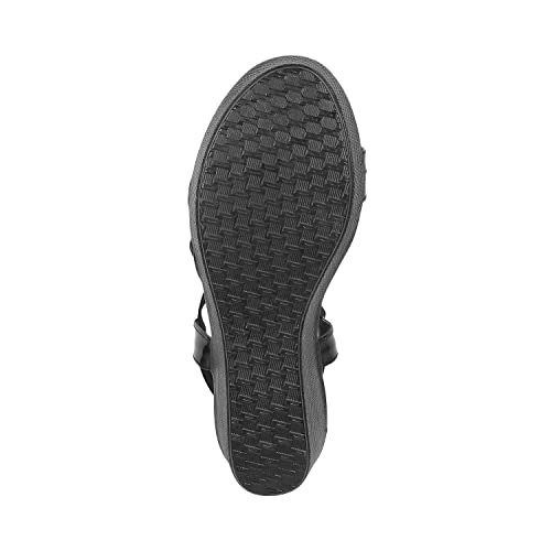 Metro Women Black Wedge Heel Sandal UK/5 EU/38 (34-120)