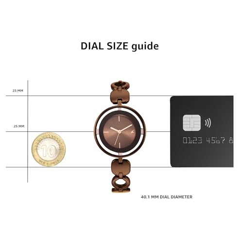 Fastrack Glitch Quartz Analog Brown Dial Metal Strap Watch for Girls-NS6237QM01/NT6237QM01