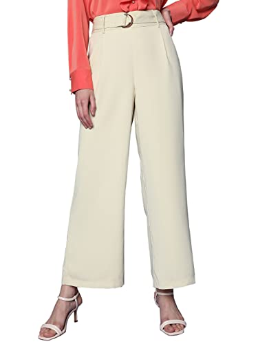 VERO MODA Straight Fit Pants(10299178_Oyster White_M)
