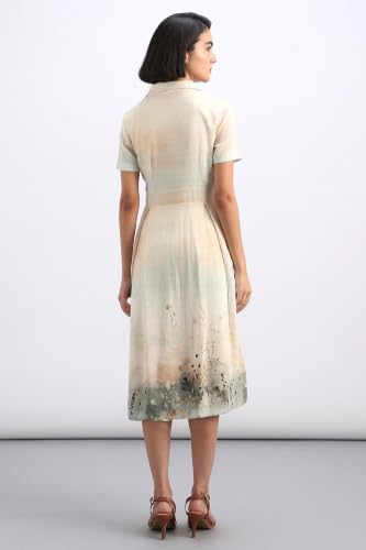 Women Beige Print Casual Dress