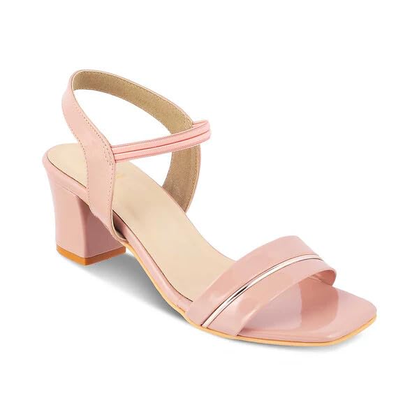 tresmode 231-RACHEL PINK WOMEN DRESS BLOCK HEEL SANDALS EU/37 UK/4
