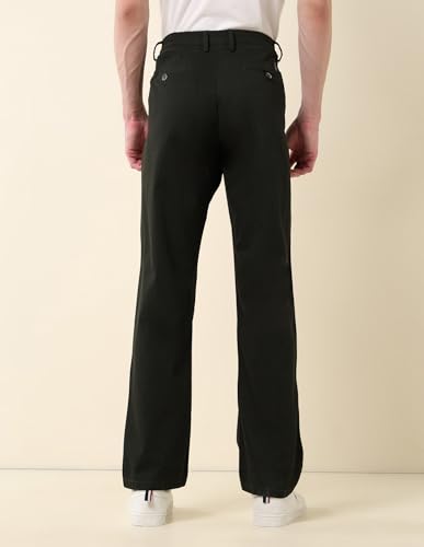 U.S.Polo Association Men's Solid Riley Straight Fit Twill Trousers Olive