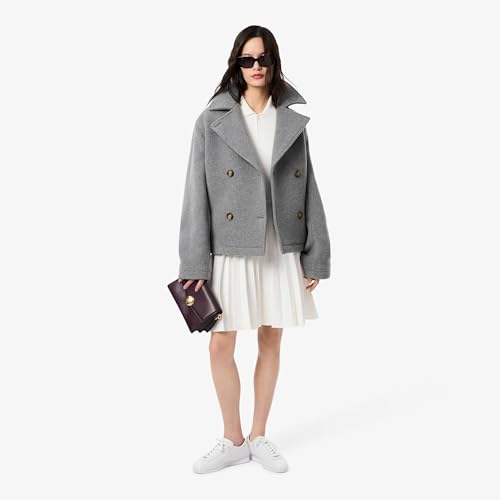 Lacoste Women's Polyester Blend Modern Knee-Length Dress (EF580370V_White