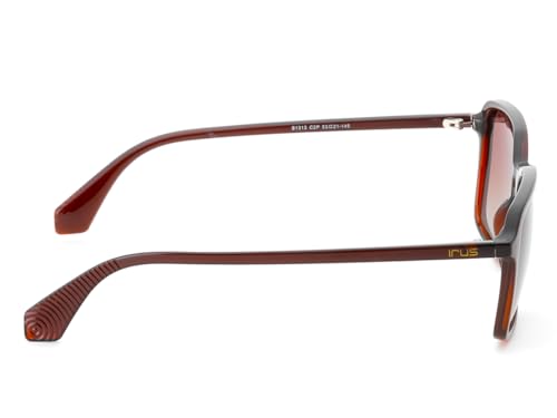 IRUS Men Square sunglasses | 100% UV protection and polarized | Small Size | Brown Polarized Tri Acetate Cellulose lens