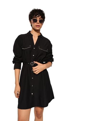 ONLY Women's Fit and Flare Black Dress