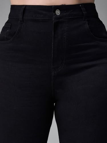 Miss Chase A+ Women's Bootcut High Rise Regular Stretchable Denim Jeans (APAW24DEN86-81-62-40, Black, 40)