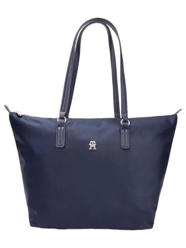 Tommy Hilfiger Solid Blue Nylon Tote Bag