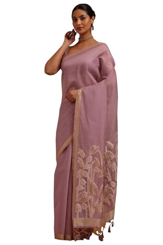 Soch Womens Lavender Chanderi Zari Woven Saree