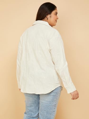 Max Women Embroidered Shirt (Beige_6XL)