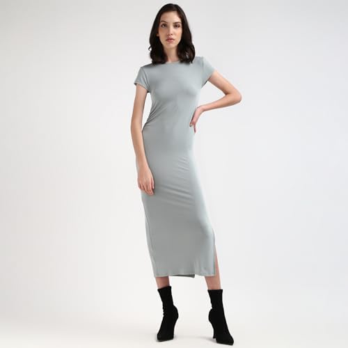 Calvin Klein Department3451 Modal Bodycon Calf Length Dress (J20J224064PFF_Slate Gray_XXL)