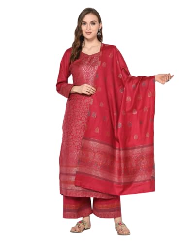 AFSA Viscose Acrylic Wool Women Suit Dress Material (Unstiched) For Winter