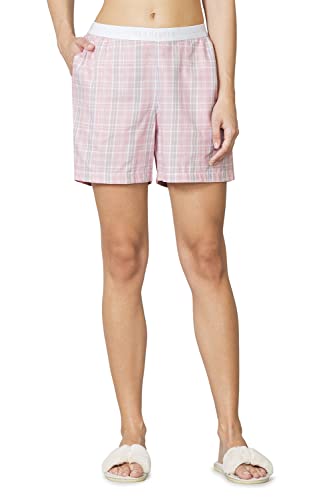 Van Heusen Women Lounge Shorts - 100% Cotton - Allover Print, Plush Back Elasticized Waistband, Peach Finish_55503_Cotton Candy_XXL