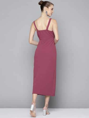 Mauve Waist Cut Out Bodycon Dress