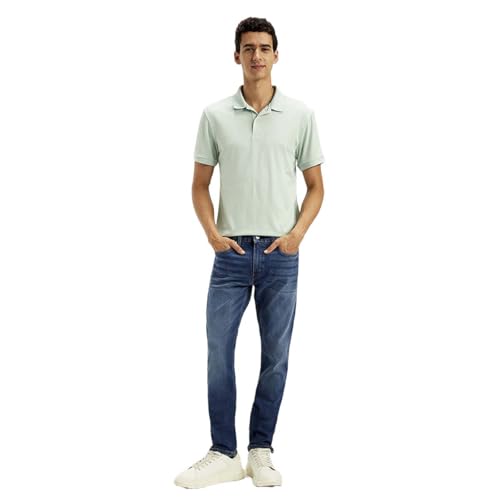 Levi's Men's Dark Indigo Tapered Fit Mid Rise Jeans