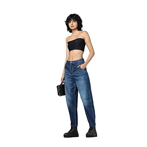 ONLY Women's Relaxed Jeans (15285613-Dark Blue Denim_Dark 34)