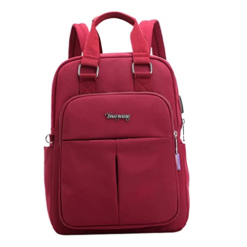 FABLOFT Women Laptop Backpack Lightweight Causal Outdoor Tote Bag Daypack Red