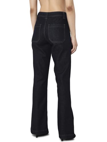 ONLY Women's Solid Flared Mid-Rise Blue Jeans