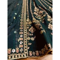 Women's Green color Designer Thread, Zari Embroidery & Sequence work Lehenga Choli