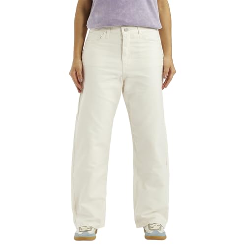 Levi's Women's High Rise Ribcage Straight Fit Off-White Jeans