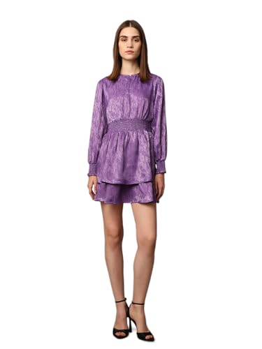 ONLY Women's Fit and Flare Purple Dress