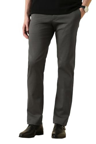 Men Grey Print Formal Trousers