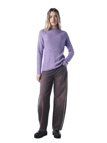 ONLY Women's Acrylic Blend High Neck Pullover Sweater (15277080-Chinese Violet_Chinese