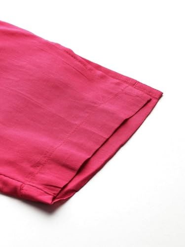 Aarke Ritu Kumar Fushia Trail Blossom Full Sleeve Kurta With Pant And Dupatta