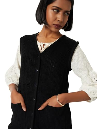 Max Women Knit Cardigan (Black_S)