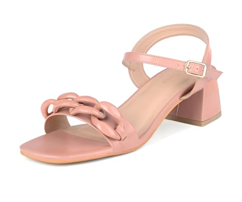 LOUIS STITCH Women’s Pink Block Heel Sandals | Comfortable Sandal for Ladies | LSOF-FI10-BHBS | UK-8