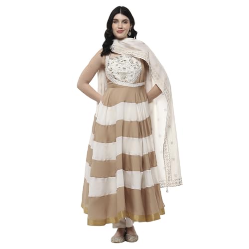 Rangriti Women's Viscose Kurta Set (FSGLM22149SS25GLD_Gold