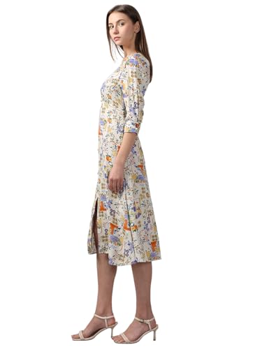 VERO MODA Women's Fit and Flare Multicolor Dress