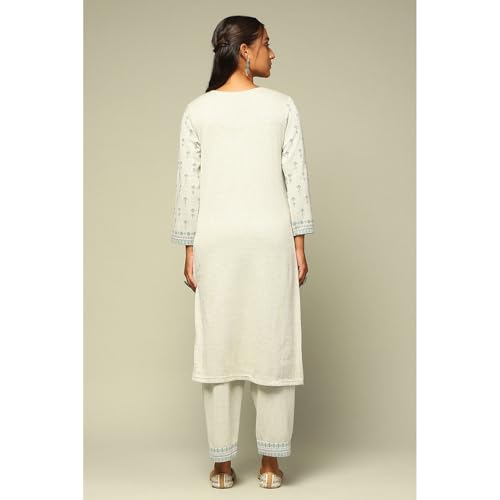 Rangriti Women's Acrylic Kurta Set (WNTRWR20200AW24GRY_Grey