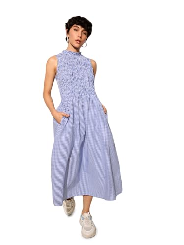 ONLY Women Fit and Flare Blue Dress
