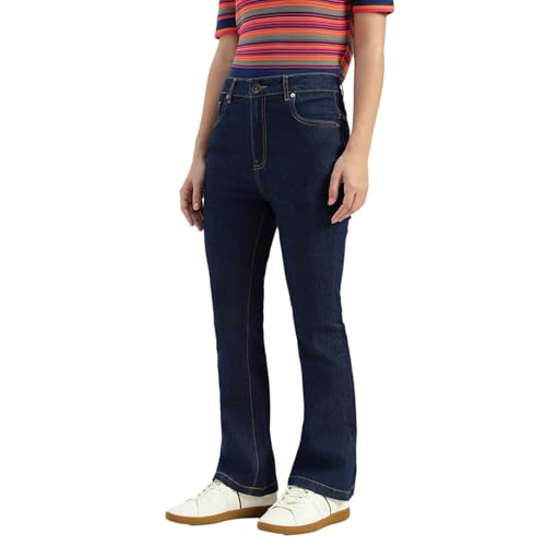 United Colors of Benetton Bootleg High Rise Bootcut Jeans (Size: 34) - 26P4ST5E9787I901 Blue