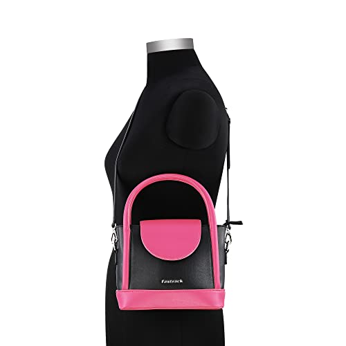 Fastrack Structured Black Colour Blocked Satchel For Women