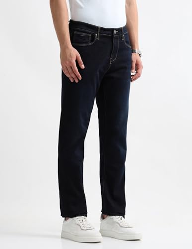 Arrow Newyork Men's Bronx Regular Fit Mid Rise Jeans (ANAKJN2671_Navy_38)
