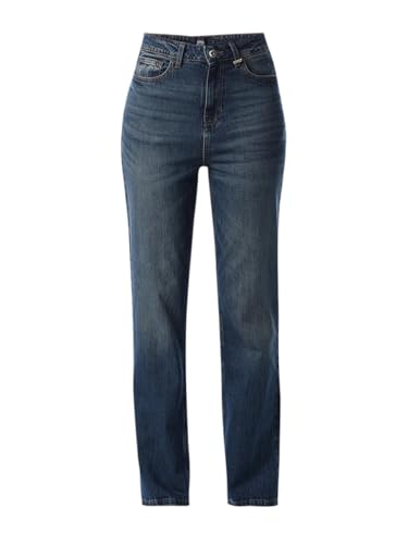 ONLY Women's Solid Straight Fit High-Rise Blue Jeans